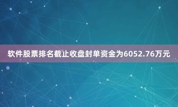 软件股票排名截止收盘封单资金为6052.76万元